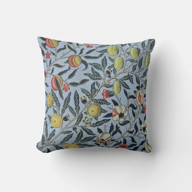 William Morris Vintage Granatäpple Fruktmönster Kudde (Framsida)