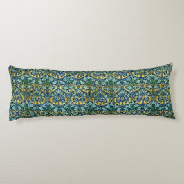 William Morris Vintage Guld Grönt Blue Kroppskudde