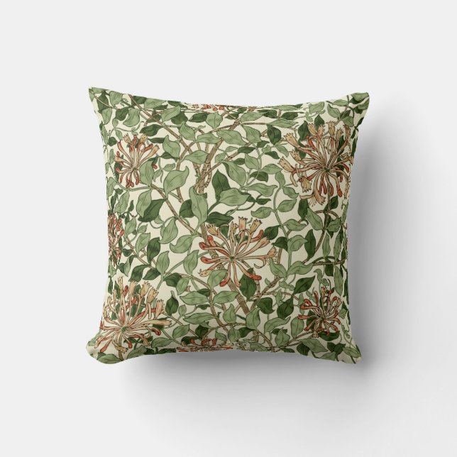 William Morris Vintage Honeysuckle Mönster Kudde (Framsida)