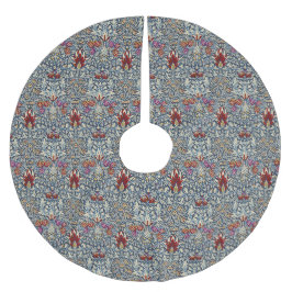 William Morris Vintage Indigo Blommönster Julgransmatta Borstad Polyester
