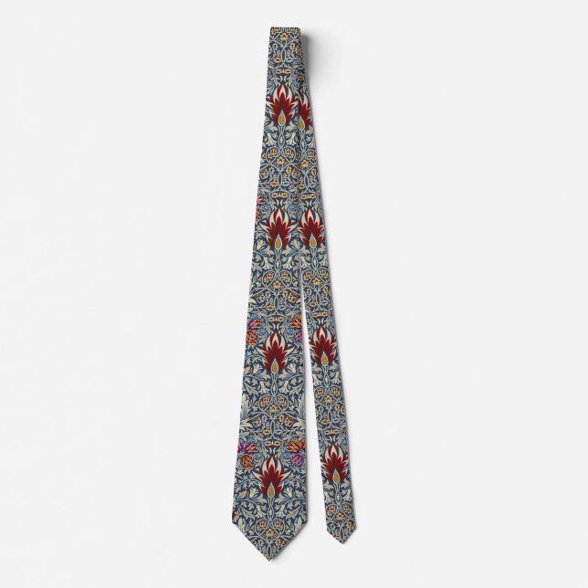William Morris Vintage Indigo Blommönster Slips (Framsida)