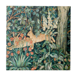 William Morris Vintage Kanin Trädgård Blommig Kons Kakelplatta