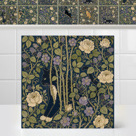 William Morris Vintage Katt Bramble Rose Bower Kakelplatta