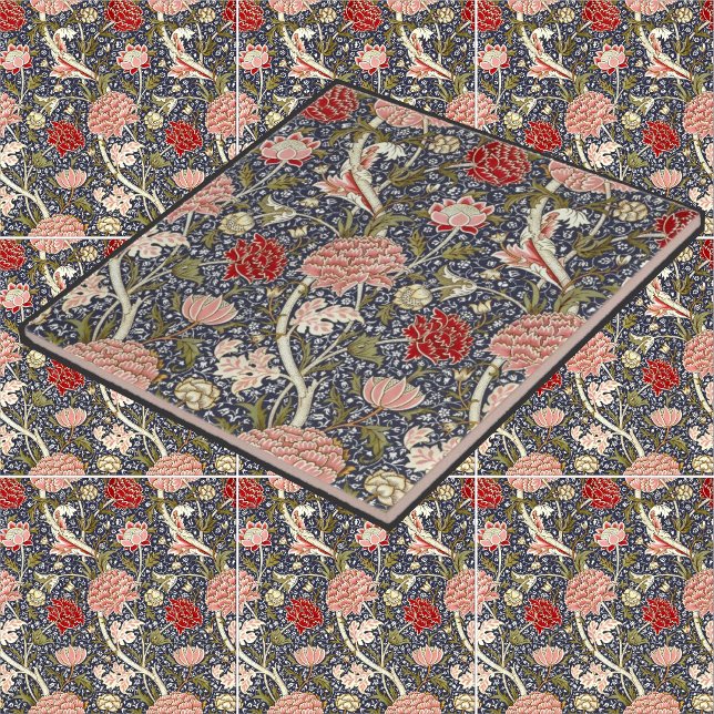 William Morris Vintage Krita Blommigt Mönster Kakelplatta (Skapare uppladdad)
