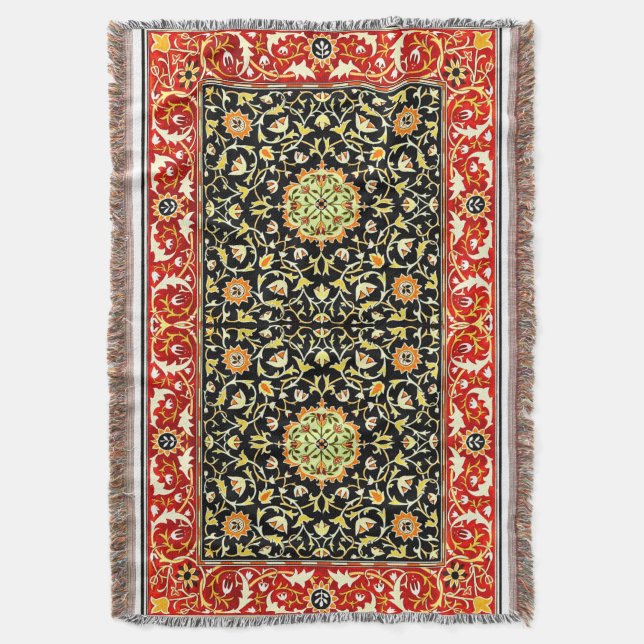 William Morris Vintage Matta Blommigt Design Filt (Framsidan Vertikal)