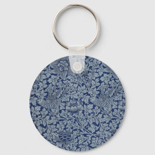 William Morris Vintage Mönster Bird och Anemone Nyckelring