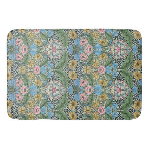 William Morris Vintage Myrtle Flowers Gult Blue Badrumsmatta