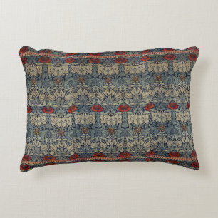 William Morris Vintage Red Blommigt Tulip och Ro Prydnadskudde
