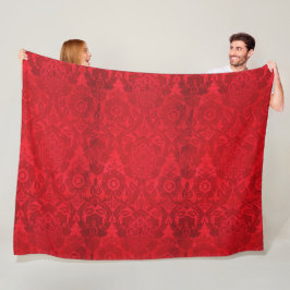 William Morris Vintage Red Stamped Velvet Mönster Fleecefilt