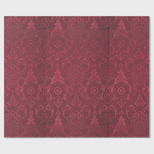 William Morris Vintage Red Stamped Velvet Mönster Presentpapper