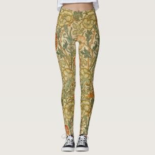William Morris - Vintage Rosa och Ro Leggings