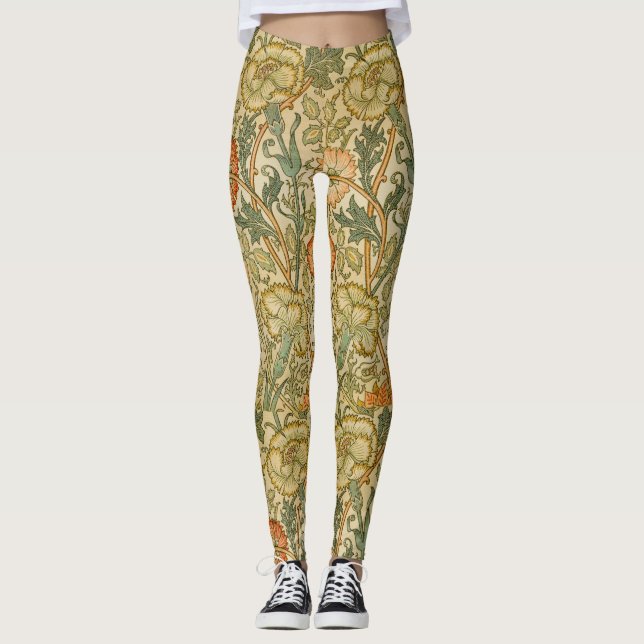 William Morris - Vintage Rosa och Ro Leggings (Framsida)