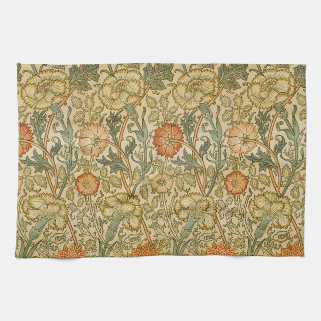 William Morris Vintage Rosa och Rosmönster Kökshandduk (Horisontell)