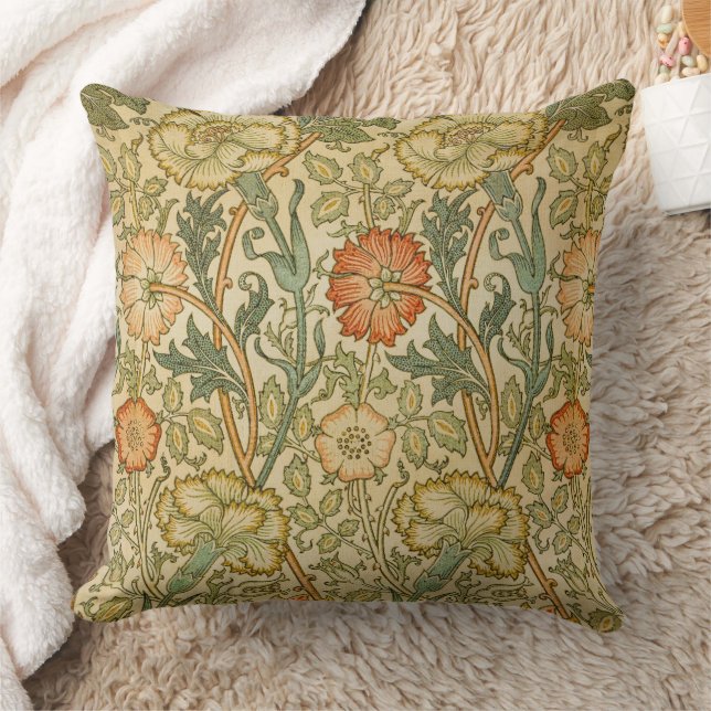 William Morris Vintage Rosa och Rosmönster Kudde (Filt)