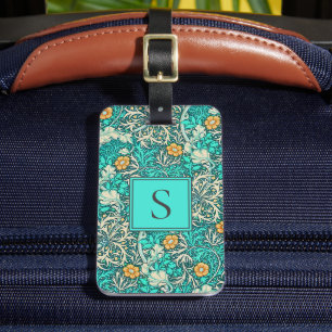 William Morris Vintage Sjögräs Mönster Monogram Bagagebricka