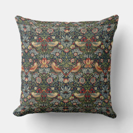 William Morris Vintage Strawberry Thief Birds Blue Kudde