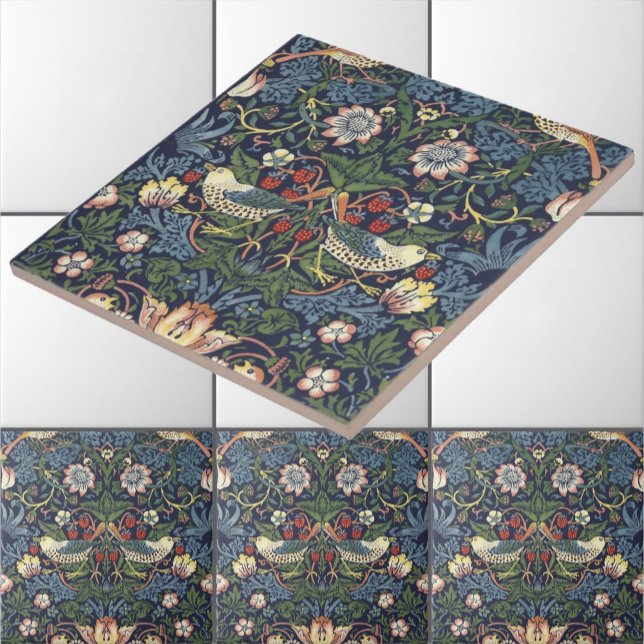 William Morris Vintage Strawberry Thief Mönster Kakelplatta (Skapare uppladdad)