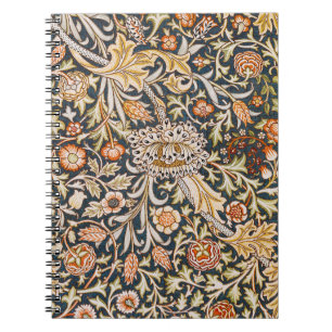 William Morris Vintage Trent Blå Blommönster Anteckningsbok