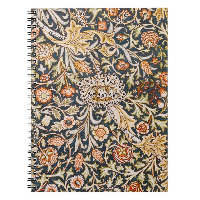 William Morris Vintage Trent Blå Blommönster Anteckningsbok (Framsidan)