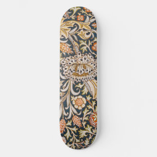 William Morris Vintage Trent Blå Blommönster Mini Skateboard Bräda 18,5 Cm