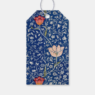 William Morris Vintage Tulpan Blommigt Indigo Möns Presentetikett
