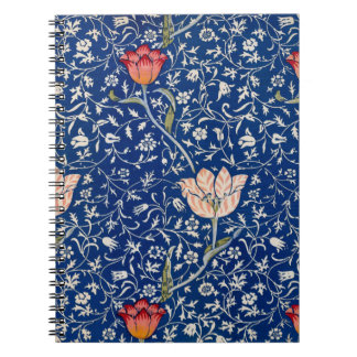 William Morris Vintage Tulpan Blommönster Indigo F Anteckningsbok