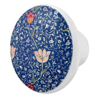 William Morris Vintage Tulpan Blommönster Indigo F Knopp