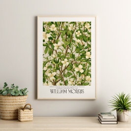 William Morris Vintage White WildblommGren Poster
