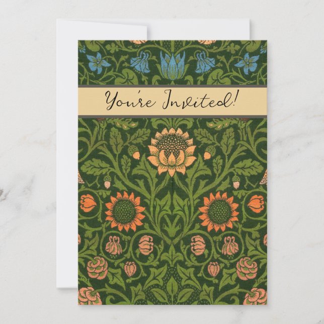 William Morris Violet och Columbine Art Matta Inbjudningar (Framsida)