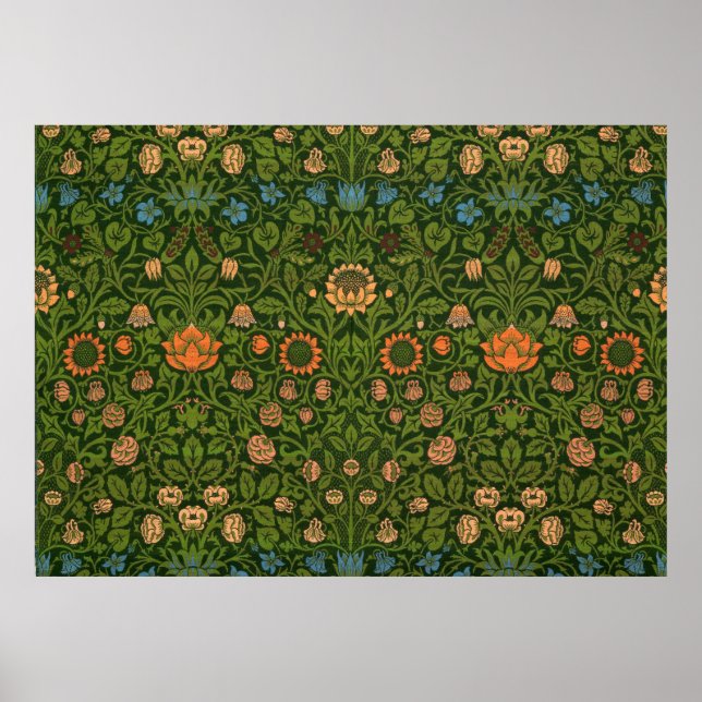 William Morris Violet och Columbine Art Matta Poster (Framsidan)