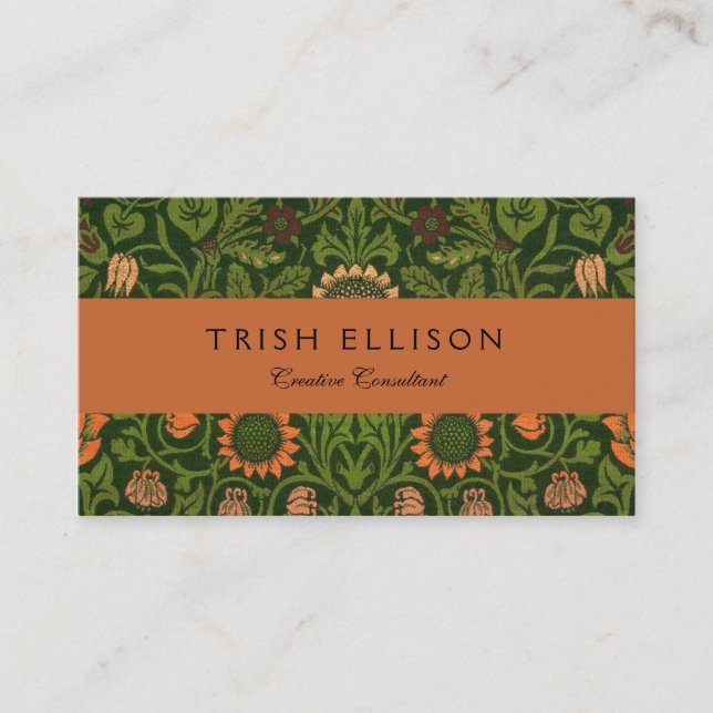 William Morris Violet och Columbine Art Matta Visitkort (Framsida)