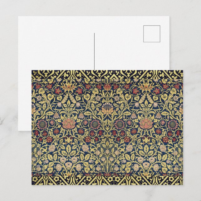 William Morris Violet och Columbine Art Vykort (Fram/baksida)