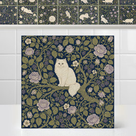 William Morris Vita Perserkatts Grenholk Kakelplatta