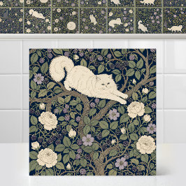 William Morris Vita Perserkatts Rosengallerljudhus Kakelplatta
