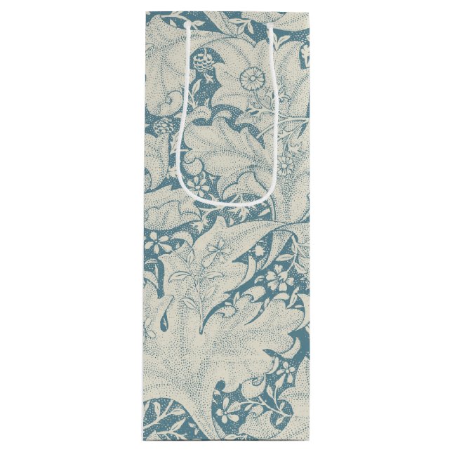 William Morris Wallblommas blommigt Blue Damask (Framsidan)