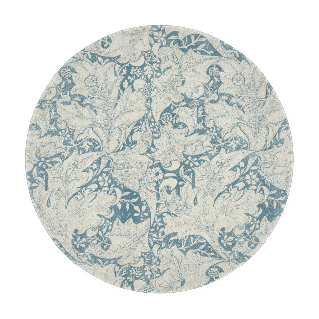 William Morris Wallblommas blommigt Blue Damask (Framsidan)