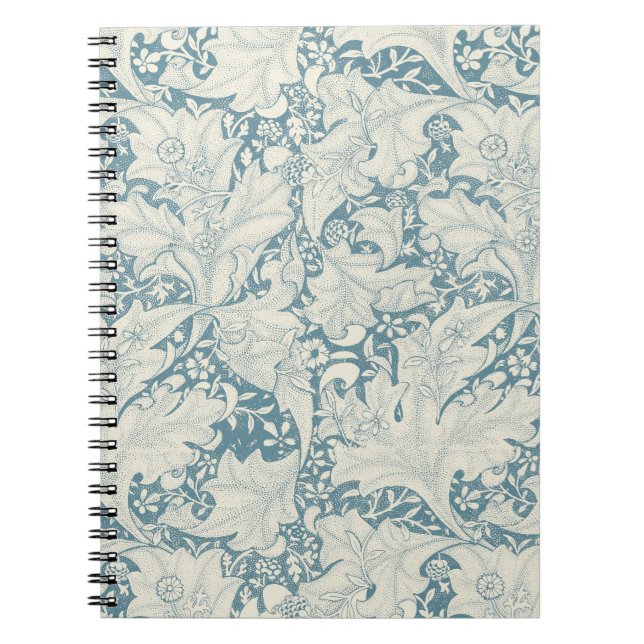 William Morris Wallblommas blommigt Blue Damask Anteckningsbok (Framsidan)