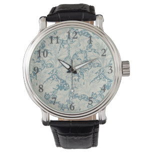 William Morris Wallblommas blommigt Blue Damask Armbandsur