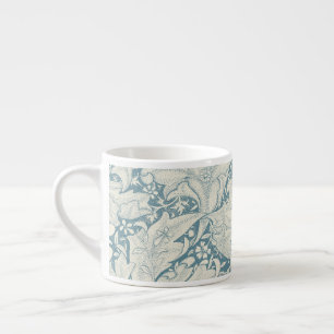 William Morris Wallblommas blommigt Blue Damask Espressomugg