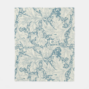 William Morris Wallblommas blommigt Blue Damask Fleecefilt