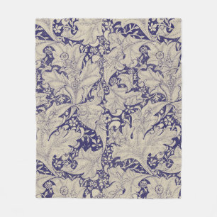 William Morris Wallblommas blommigt Blue Damask Fleecefilt