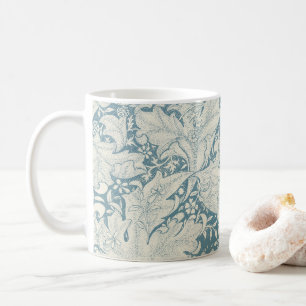 William Morris Wallblommas blommigt Blue Damask Kaffemugg