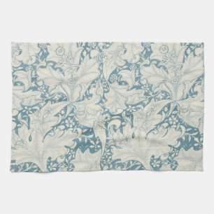 William Morris Wallblommas blommigt Blue Damask Kökshandduk