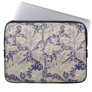 William Morris Wallblommas blommigt Blue Damask Laptop Fodral