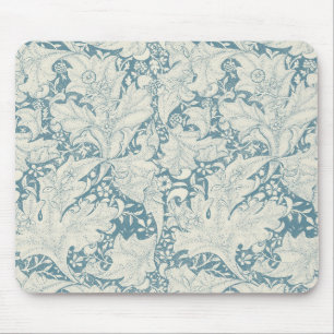 William Morris Wallblommas blommigt Blue Damask Musmatta