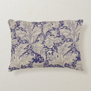 William Morris Wallblommas blommigt Blue Damask Prydnadskudde