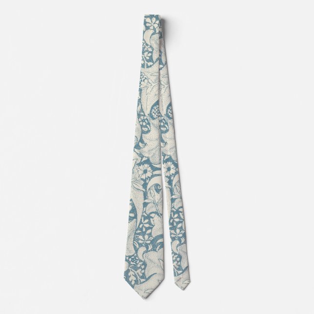 William Morris Wallblommas blommigt Blue Damask Slips (Framsida)