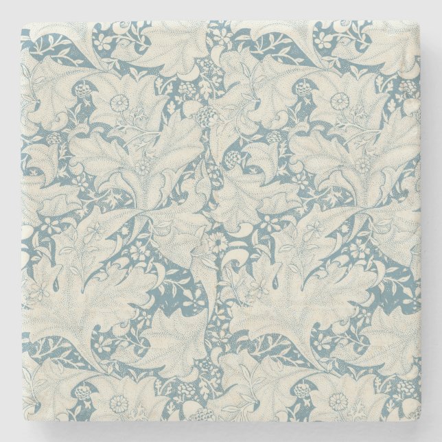 William Morris Wallblommas blommigt Blue Damask Stenunderlägg (Framsidan)