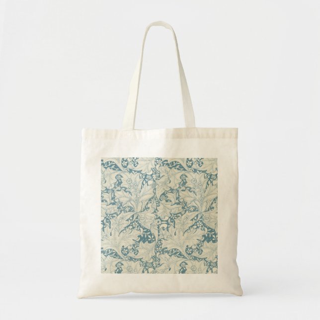 William Morris Wallblommas blommigt Blue Damask Tygkasse (Framsidan)