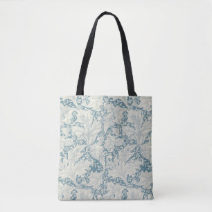 William Morris Wallblommas blommigt Blue Damask Tygkasse